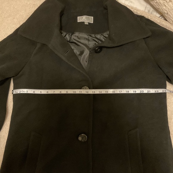 NWT JM Collection Women's Black Long Sleeve Button Front Pea Coat - Size L - Picture 11 of 13
